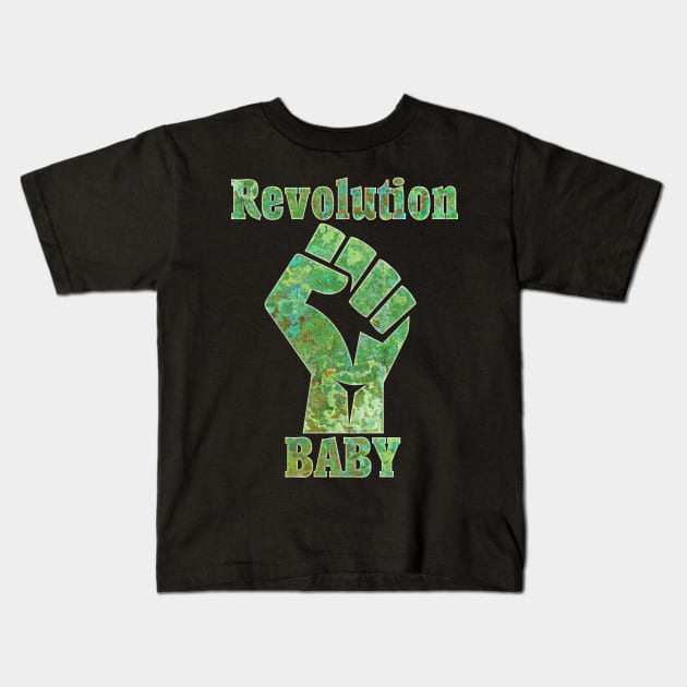 REVOLUTION Baby Fist Pump Kids T-Shirt by TigsArts